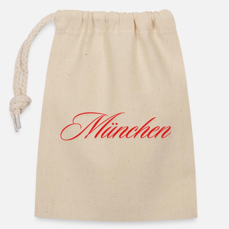 Munich - Closable cotton gift bag (14x20cm) - nature