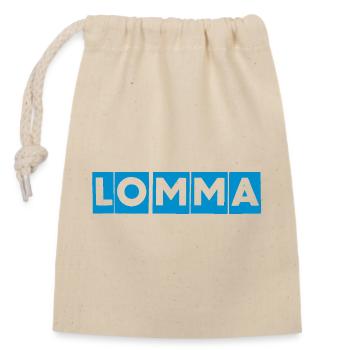 Lomma Blue Block Design - Closable cotton gift bag (14x20cm) - nature - Front