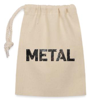 Rusty Metal Letter Design - Closable cotton gift bag (14x20cm) - nature - Front