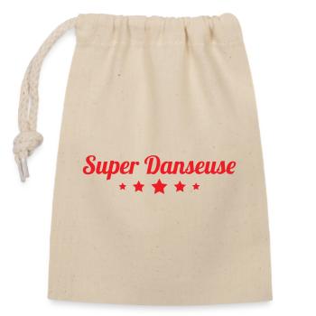 Super danseuse - danse - Sac cadeau en coton avec cordon (14 x 20 cm) - nature - Devant