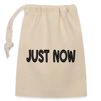 JUST NOW  - Closable cotton gift bag (14x20cm) - nature - Front