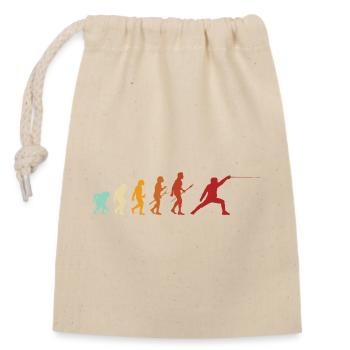 Fechten Evolution Fechter Sport Lustiger Spruch - Verschließbarer Geschenkbeutel aus Baumwolle (14x20cm) - Natur - Vorne