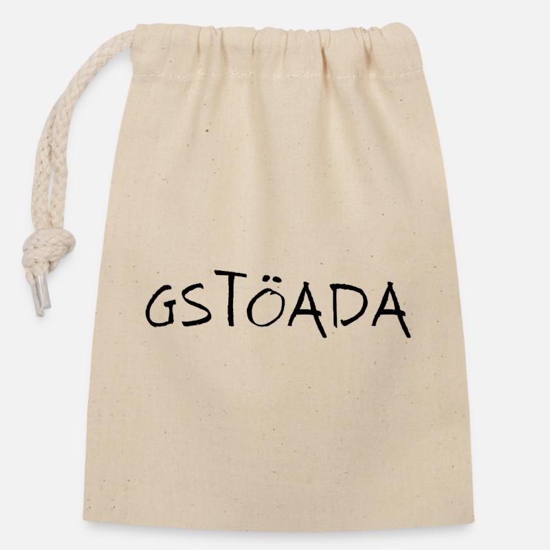 Gstöada - Closable cotton gift bag (14x20cm) - nature