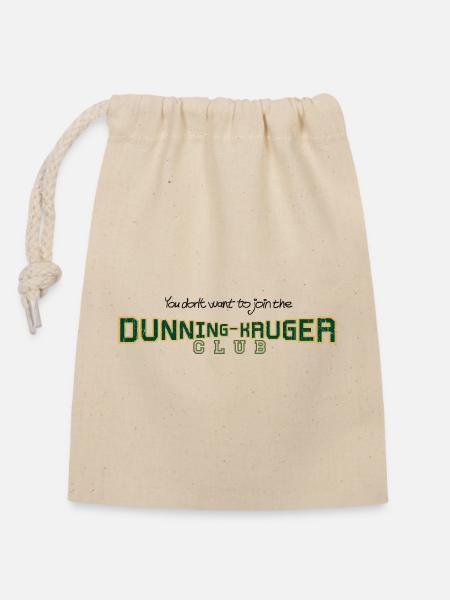 Dunning-Kruger Club für helle Stoffe - Verschließbarer Geschenkbeutel aus Baumwolle (14x20cm) - Natur