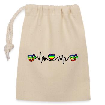 Homo heartbeat cardio - Closable cotton gift bag (14x20cm) - nature - Front