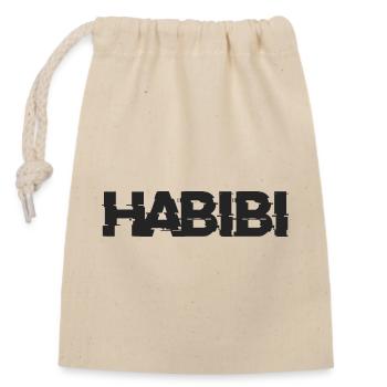 Habibi lettering - Closable cotton gift bag (14x20cm) - nature - Front