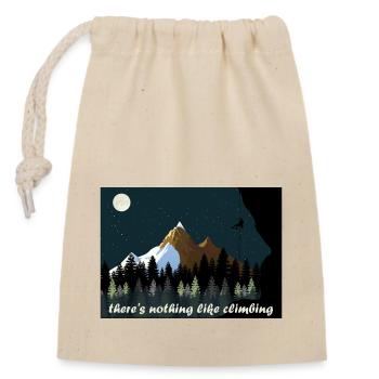 Climbing - Closable cotton gift bag (14x20cm) - nature - Front