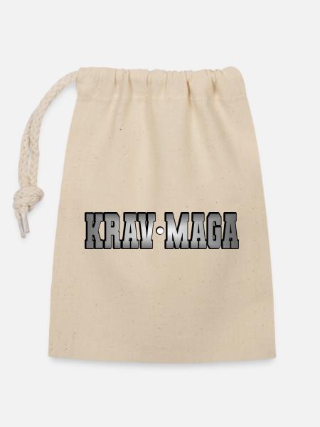KravMaga Design für den Kampfsport - Verschließbarer Geschenkbeutel aus Baumwolle (14x20cm) - Natur