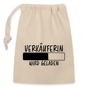 Verkäuferin Spruch Lustiges Verkäuferin Geschenk - Verschließbarer Geschenkbeutel aus Baumwolle (14x20cm) - Natur - Vorne