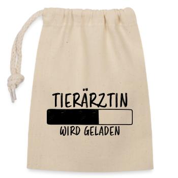 Tierärztin Spruch Job Lustiges Tierärztin Geschenk - Verschließbarer Geschenkbeutel aus Baumwolle (14x20cm) - Natur - Vorne