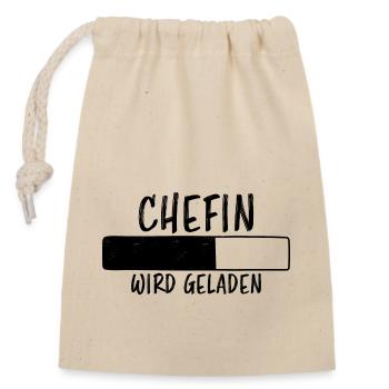 Chefin Spruch Familie Beruf Lustig Chefin Geschenk - Verschließbarer Geschenkbeutel aus Baumwolle (14x20cm) - Natur - Vorne
