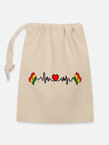 Herzfrequenz-Cardio für Ghana - Verschließbarer Geschenkbeutel aus Baumwolle (14x20cm) - Natur