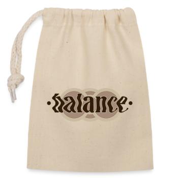 Yoga Schriftzug, Balance - Verschließbarer Geschenkbeutel aus Baumwolle (14x20cm) - Natur - Vorne