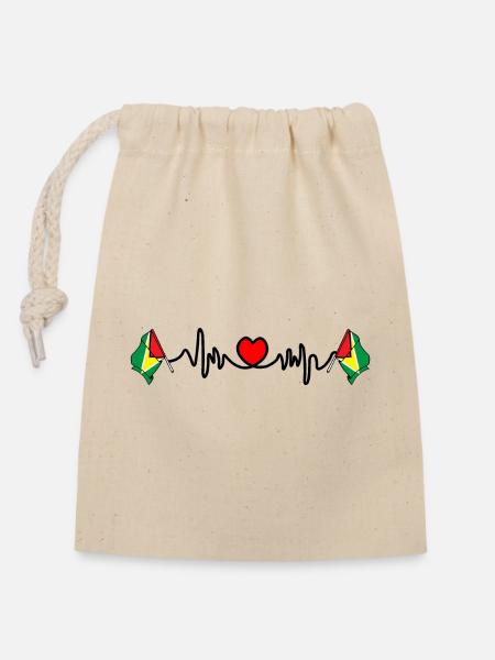 Herzfrequenz-Cardio für Guyana - Verschließbarer Geschenkbeutel aus Baumwolle (14x20cm) - Natur