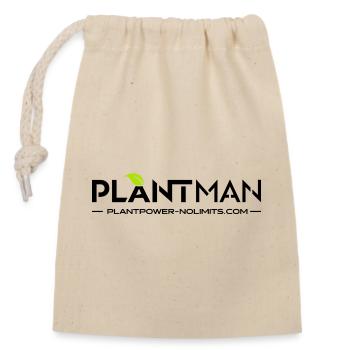 Plant Man | PlantPower-NoLimits - Verschließbarer Geschenkbeutel aus Baumwolle (14x20cm) - Natur - Vorne