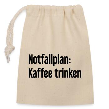 Coffee Contingency Plan - Closable cotton gift bag (14x20cm) - nature - Front