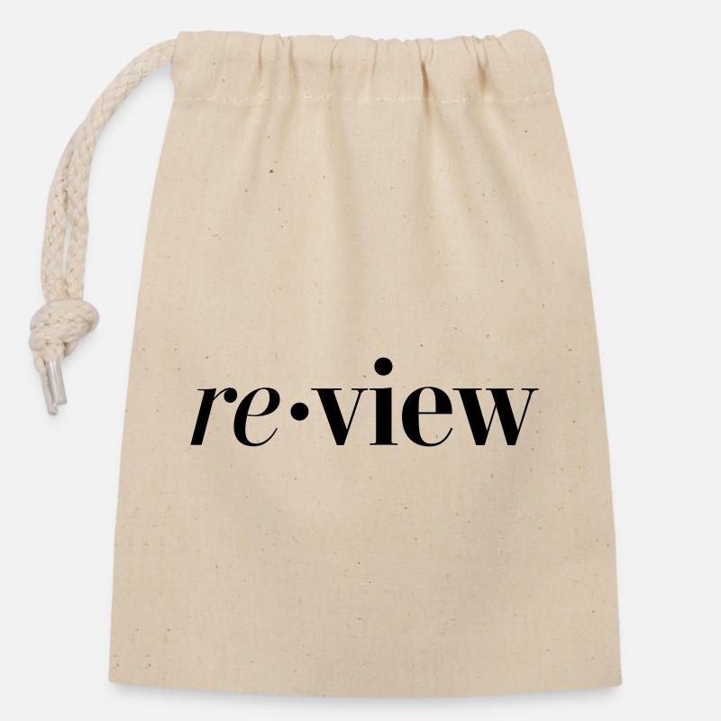 review - Closable cotton gift bag (14x20cm) - nature
