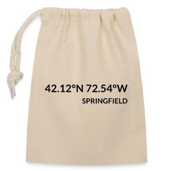 Springfield Massachusetts USA Koordinaten - Verschließbarer Geschenkbeutel aus Baumwolle (14x20cm) - Natur - Vorne