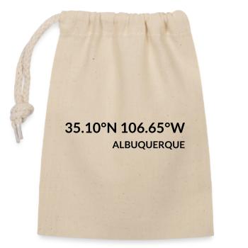 Albuquerque New Mexico USA Koordinaten - Verschließbarer Geschenkbeutel aus Baumwolle (14x20cm) - Natur - Vorne