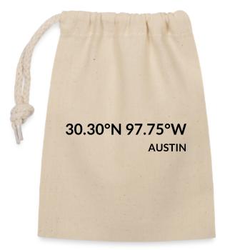 Austin Texas USA Koordinaten - Verschließbarer Geschenkbeutel aus Baumwolle (14x20cm) - Natur - Vorne