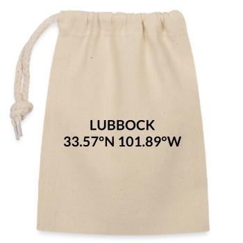 Lubbock Texas USA Koordinaten - Verschließbarer Geschenkbeutel aus Baumwolle (14x20cm) - Natur - Vorne