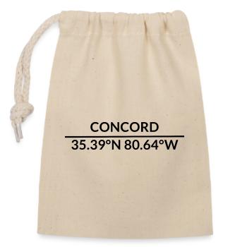 Concord, Caroline du Nord, États-Unis Coordonnées - Sac cadeau en coton avec cordon (14 x 20 cm) - nature - Devant