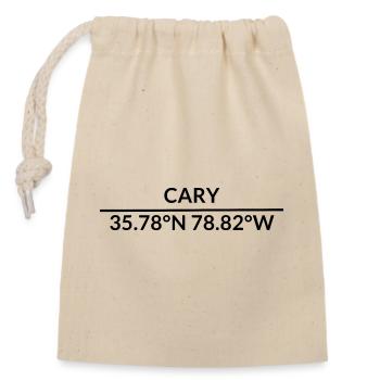 Cary, Caroline du Nord, États-Unis Coordonnées - Sac cadeau en coton avec cordon (14 x 20 cm) - nature - Devant