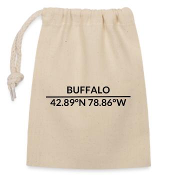 Buffalo New York USA Koordinaten - Verschließbarer Geschenkbeutel aus Baumwolle (14x20cm) - Natur - Vorne