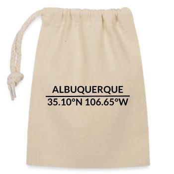 Albuquerque New Mexico USA Koordinaten - Verschließbarer Geschenkbeutel aus Baumwolle (14x20cm) - Natur - Vorne