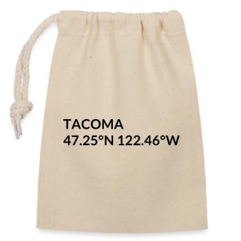 Tacoma Washington USA Koordinaten - Verschließbarer Geschenkbeutel aus Baumwolle (14x20cm) - Natur - Vorne