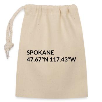 Spokane Washington USA Koordinaten - Verschließbarer Geschenkbeutel aus Baumwolle (14x20cm) - Natur - Vorne