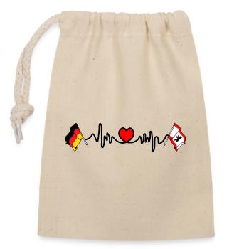 Cardio heart Flag Germany, Berlin - Closable cotton gift bag (14x20cm) - nature - Front
