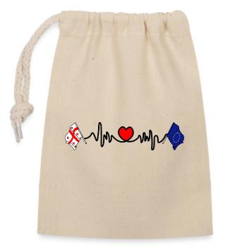 Cardio cardio Drapeau Géorgie drapeau Europe - Sac cadeau en coton avec cordon (14 x 20 cm) - nature - Devant