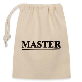 Dominant MASTER – BDSM Style - Closable cotton gift bag (14x20cm) - nature - Front