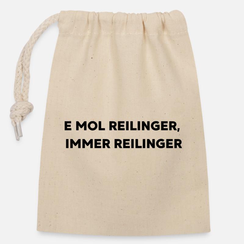 E mol Reilinger, always Reilinger - Closable cotton gift bag (14x20cm) - nature