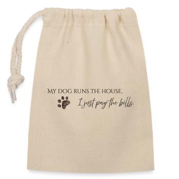 Funny saying for dog owners - Closable cotton gift bag (14x20cm) - nature - Front