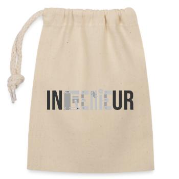 Engineer GENIE - Funny Mechanical Engineering - Closable cotton gift bag (14x20cm) - nature - Front