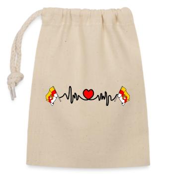Drapeaux Kärnten Heartbeat - Sac cadeau en coton avec cordon (14 x 20 cm) - nature - Devant