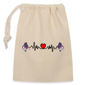 Pays_de_la_Loire_ fréquence cardiaque - Sac cadeau en coton avec cordon (14 x 20 cm) - nature - Devant