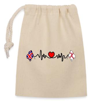 City of London & UK Heartbeat - Closable cotton gift bag (14x20cm) - nature - Front