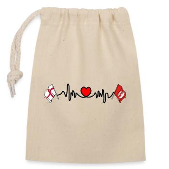 Warwickshire & England Heart Rate - Closable cotton gift bag (14x20cm) - nature - Front