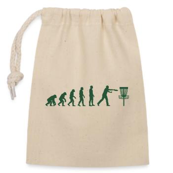 Disc Golf Evolution Lustiger Discgolfer Fliegender Disc - Verschließbarer Geschenkbeutel aus Baumwolle (14x20cm) - Natur - Vorne
