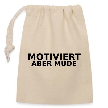 Motivé mais fatigué - Sac cadeau en coton avec cordon (14 x 20 cm) - nature - Devant