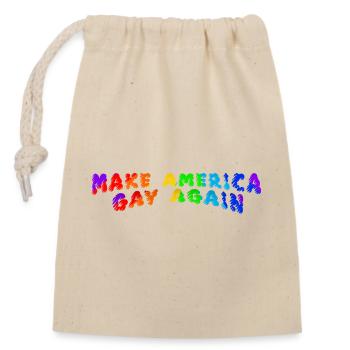 Make America Gay Again - Closable cotton gift bag (14x20cm) - nature - Front
