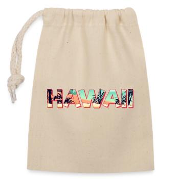 Souvenir rétro de vacances rétro sur la plage à l’île d’Hawaï - Sac cadeau en coton avec cordon (14 x 20 cm) - nature - Devant
