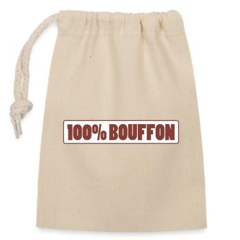100% BOUFFON - Sac cadeau en coton avec cordon (14 x 20 cm) - nature - Devant