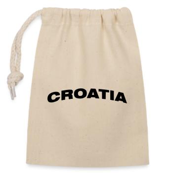 Croatie (Hrvatska) - Sac cadeau en coton avec cordon (14 x 20 cm) - nature - Devant