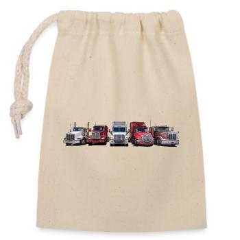 Tracteurs de semi-remorques à long capot - Sac cadeau en coton avec cordon (14 x 20 cm) - nature - Devant