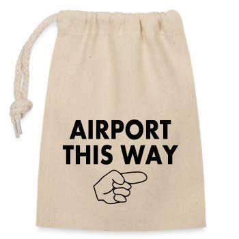 Airport this way - Verschließbarer Geschenkbeutel aus Baumwolle (14x20cm) - Natur - Vorne