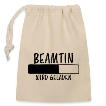 Beamtin Spruch Verbeamtung Büro Beamtin Geschenk - Verschließbarer Geschenkbeutel aus Baumwolle (14x20cm) - Natur - Vorne